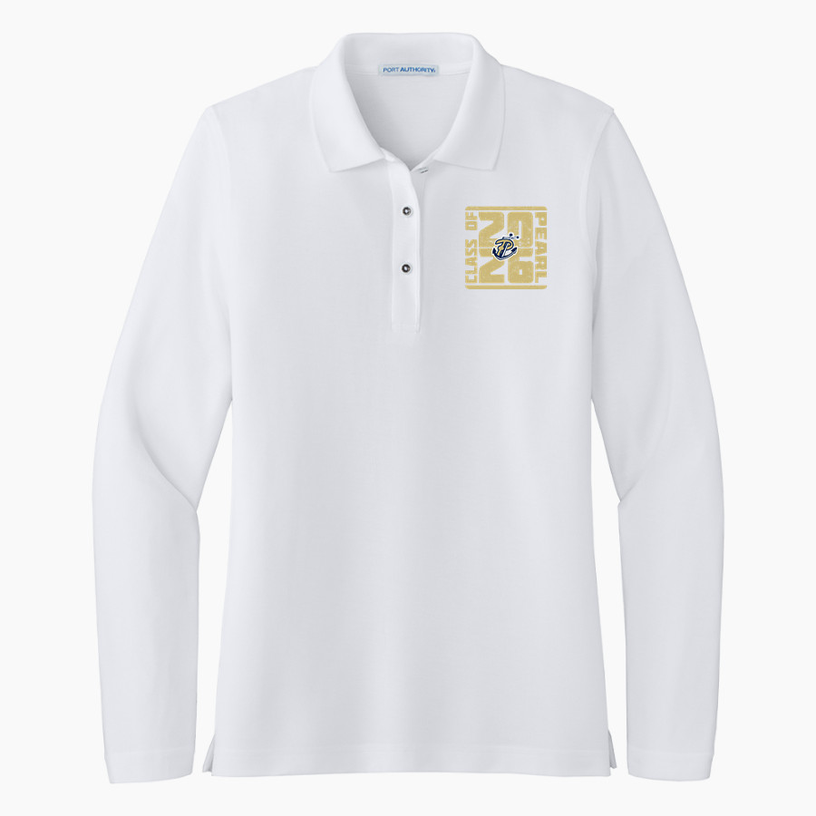 PEARL HIGH SCHOOL PIRATES <span class="pdp-name-mascot">PEARL PIRATES</span> Port Authority Women's Silk Touch Long Sleeve Polo