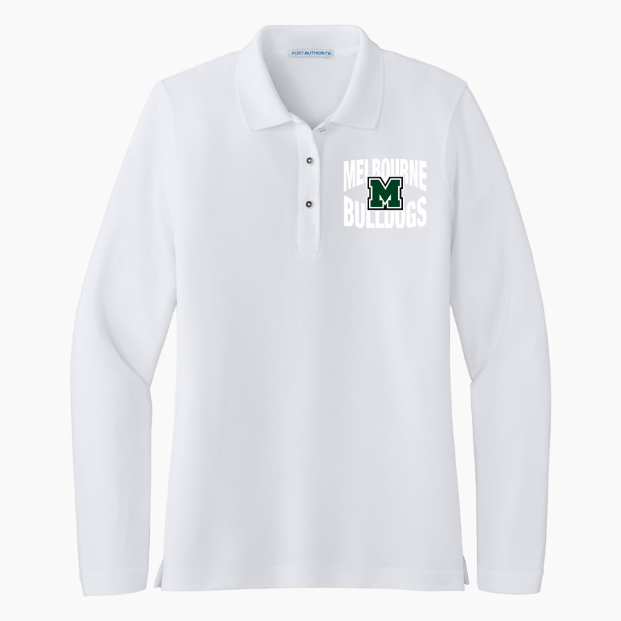 MELBOURNE HIGH SCHOOL BULLDOGS <span class="pdp-name-mascot">MELBOURNE BULLDOGS</span> Port Authority Women's Silk Touch Long Sleeve Polo