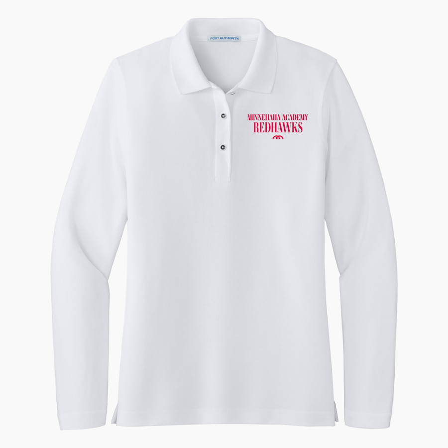 Minnehaha Academy Redhawks <span class="pdp-name-mascot">Minnehaha Academy Redhawks</span> Port Authority Women's Silk Touch Long Sleeve Polo
