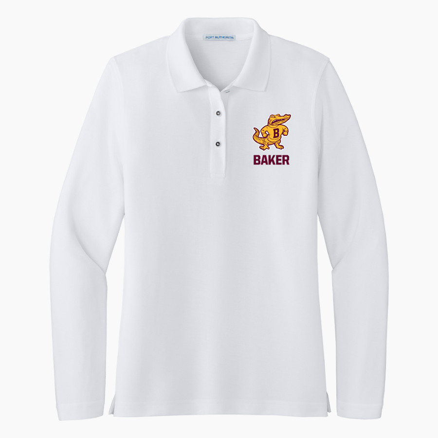 BAKER HIGH SCHOOL GATORS <span class="pdp-name-mascot">BAKER GATORS</span> Port Authority Women's Silk Touch Long Sleeve Polo
