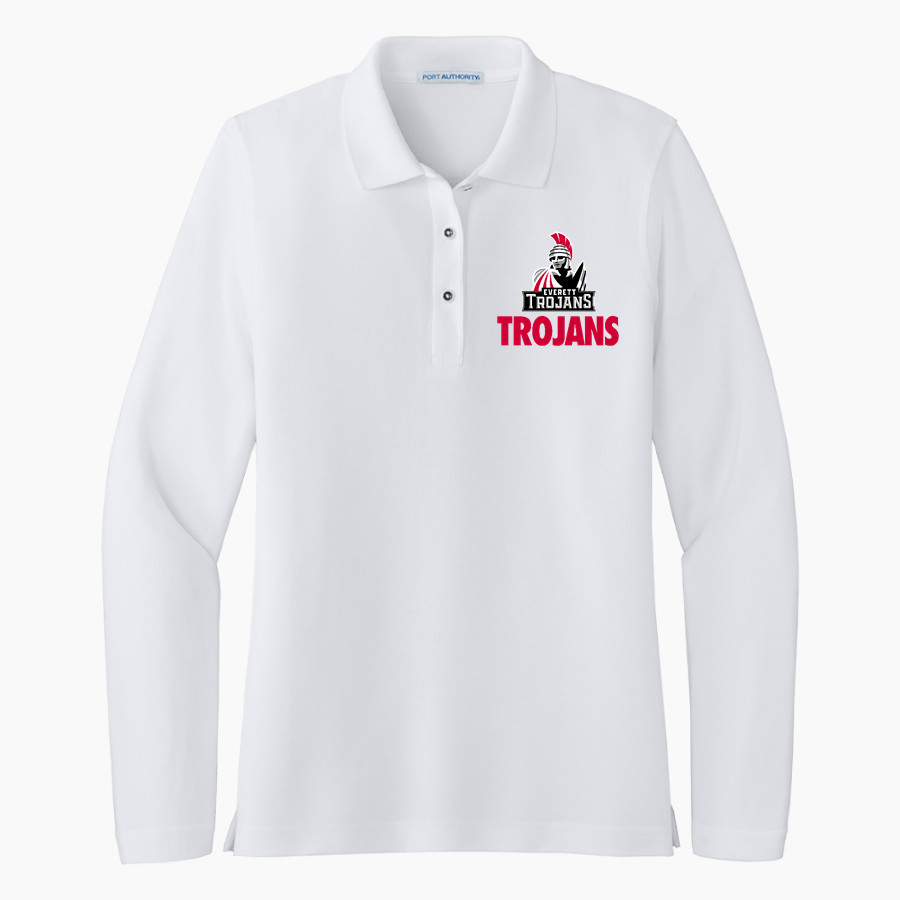 Everett Trojan <span class="pdp-name-mascot">Everett Trojans</span> Port Authority Women's Silk Touch Long Sleeve Polo