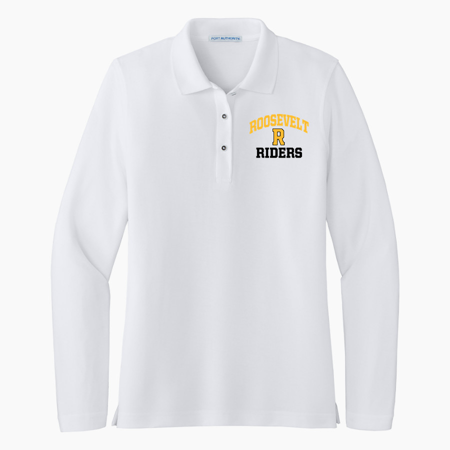 Roosevelt Roughriders <span class="pdp-name-mascot">Roosevelt Riders</span> Port Authority Women's Silk Touch Long Sleeve Polo