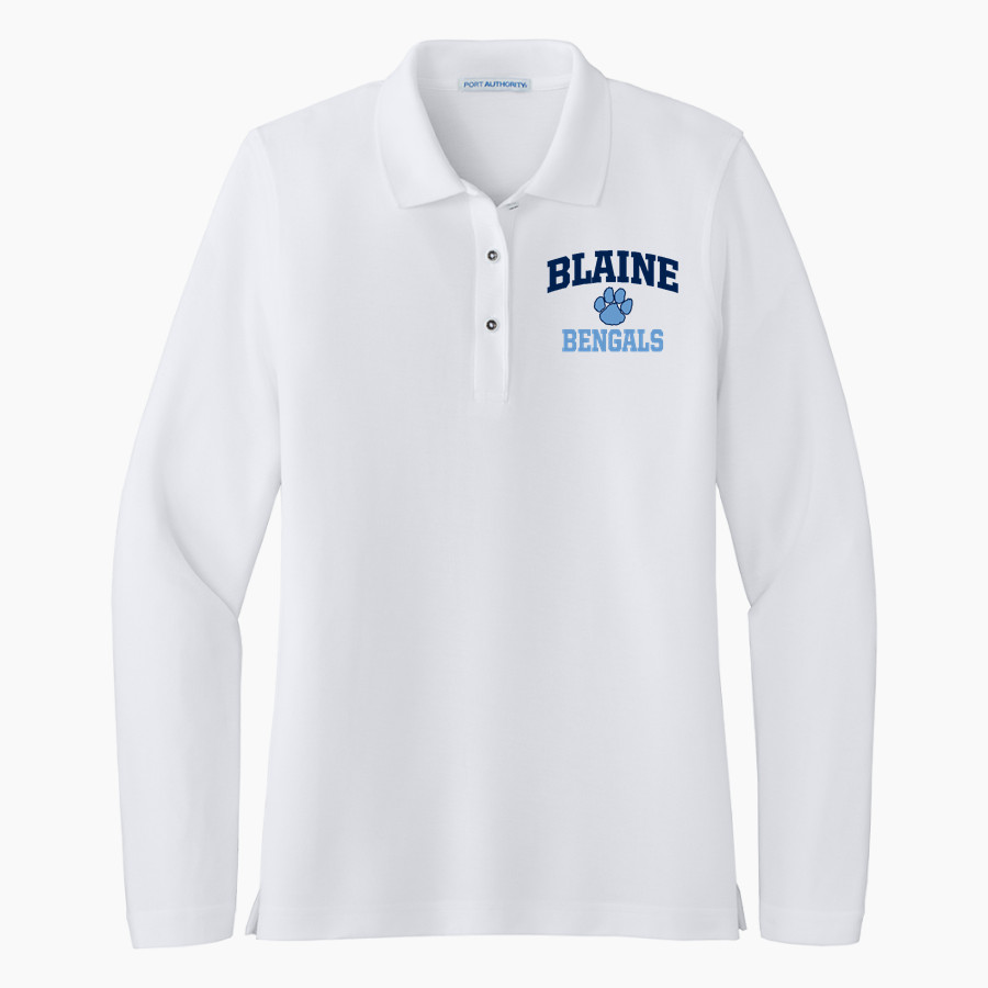 Blaine Bengals <span class="pdp-name-mascot">Blaine Bengals</span> Port Authority Women's Silk Touch Long Sleeve Polo
