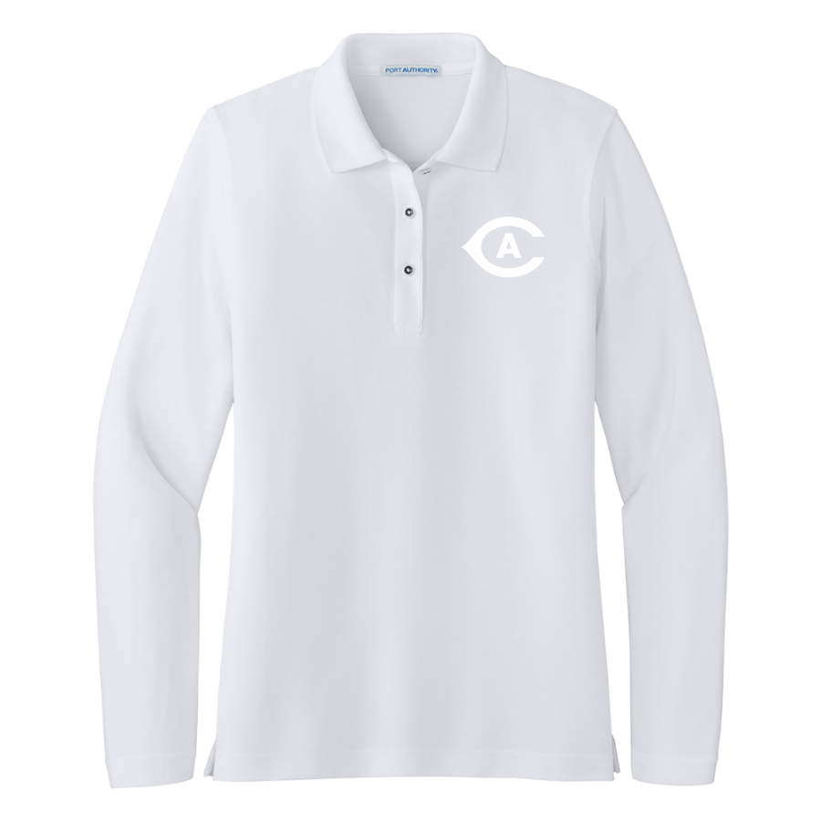 Aggie Sideline Store UC Davis <span class="pdp-name-mascot">UC Davis Aggies</span> Port Authority Women's Silk Touch Long Sleeve Polo