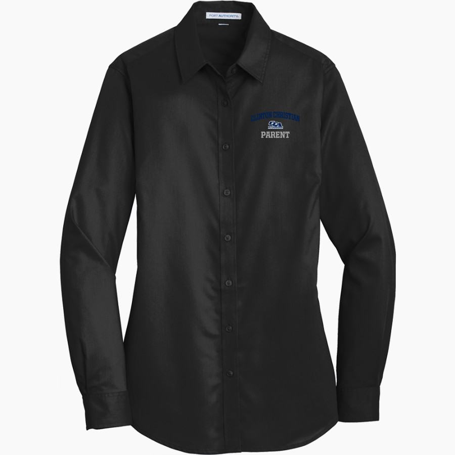 Clinton Christian Warriors <span class="pdp-name-mascot">Clinton Christian Eagles</span> Port Authority Women's SuperPro Twill Shirt