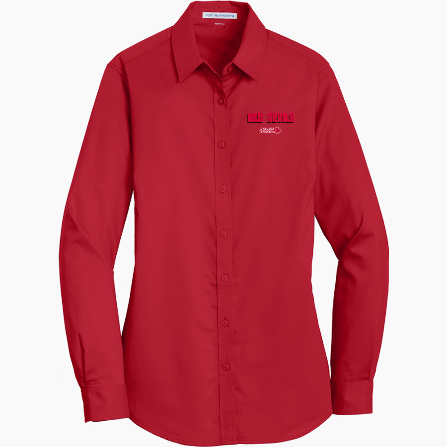 Chelsea Red Devils <span class="pdp-name-mascot">Chelsea Red Devils</span> Port Authority Women's SuperPro Twill Shirt