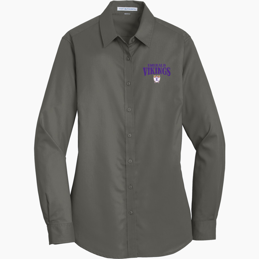 Emerald High School Vikings Port Authority Women's SuperPro Twill Shirt