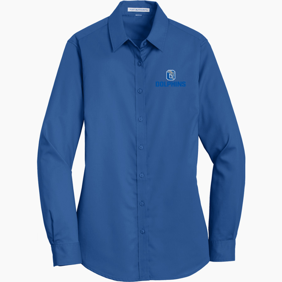 OCRACOKE SCHOOL DOLPHINS <span class="pdp-name-mascot">OCRACOKE DOLPHINS</span> Port Authority Women's SuperPro Twill Shirt