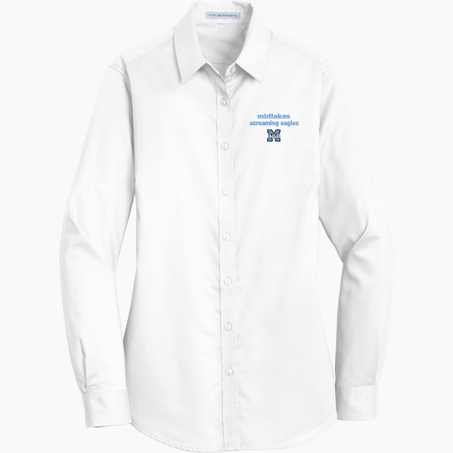 MIDLAKES HIGH SCHOOL SCREAMING EAGLES <span class="pdp-name-mascot">MIDLAKES SCREAMING EAGLES</span> Port Authority Women's SuperPro Twill Shirt