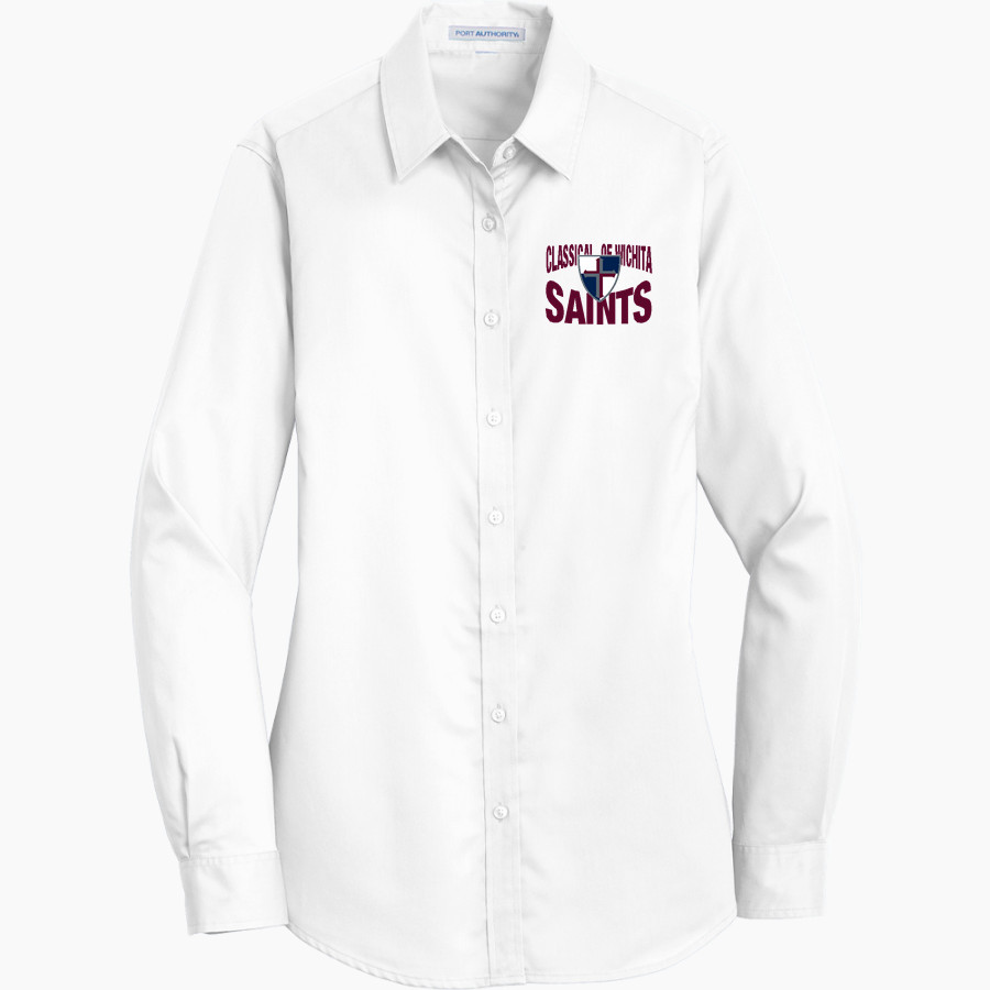 Classical Of Wichita Saints <span class="pdp-name-mascot">Classical Of Wichita Saints</span> Port Authority Women's SuperPro Twill Shirt