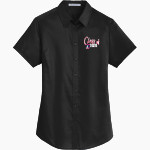 Detroit Mercy Titans Sideline Store <span class="pdp-name-mascot">UDM Titans</span> Port Authority Women's Short Sleeve SuperPro Twill Shirt Front Thumbnail