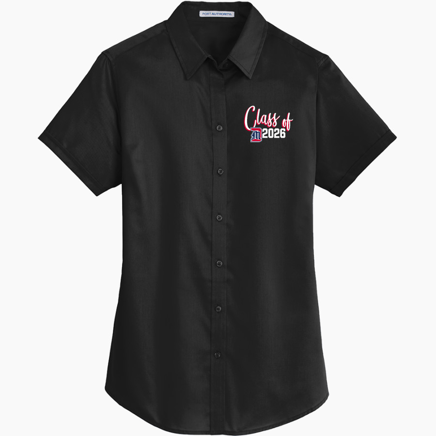 Detroit Mercy Titans Sideline Store <span class="pdp-name-mascot">UDM Titans</span> Port Authority Women's Short Sleeve SuperPro Twill Shirt