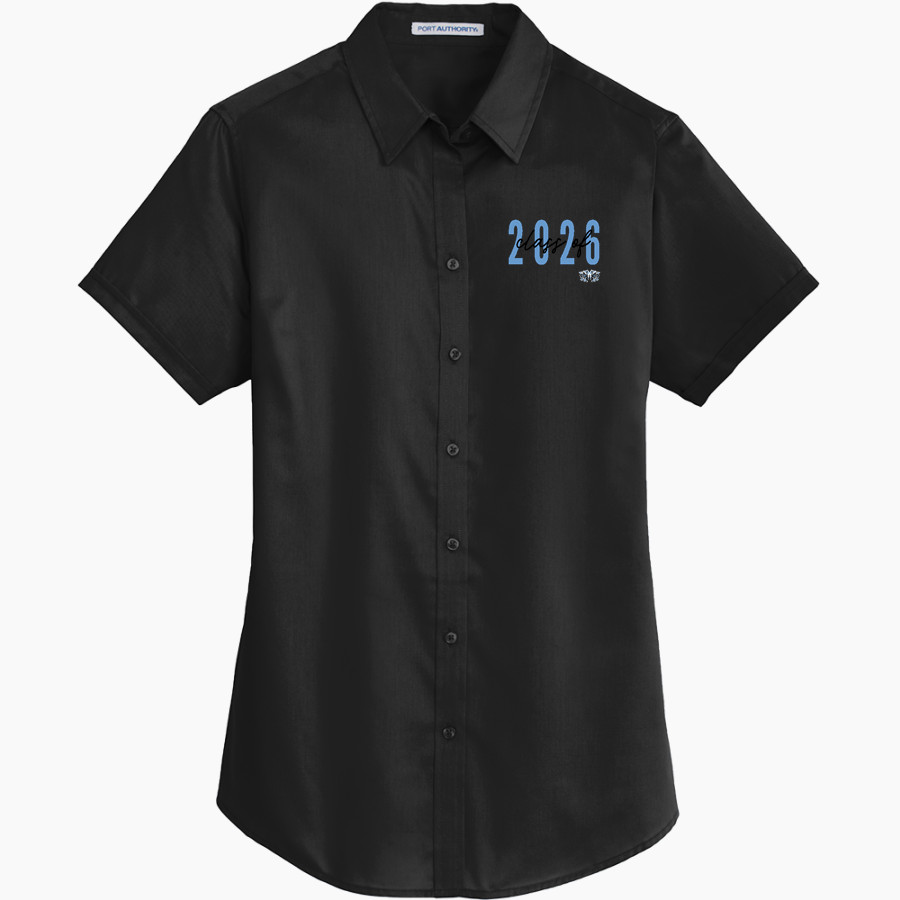 Cedar Bluffs Wildcats <span class="pdp-name-mascot">Cedar Bluffs Wildcats</span> Port Authority Women's Short Sleeve SuperPro Twill Shirt