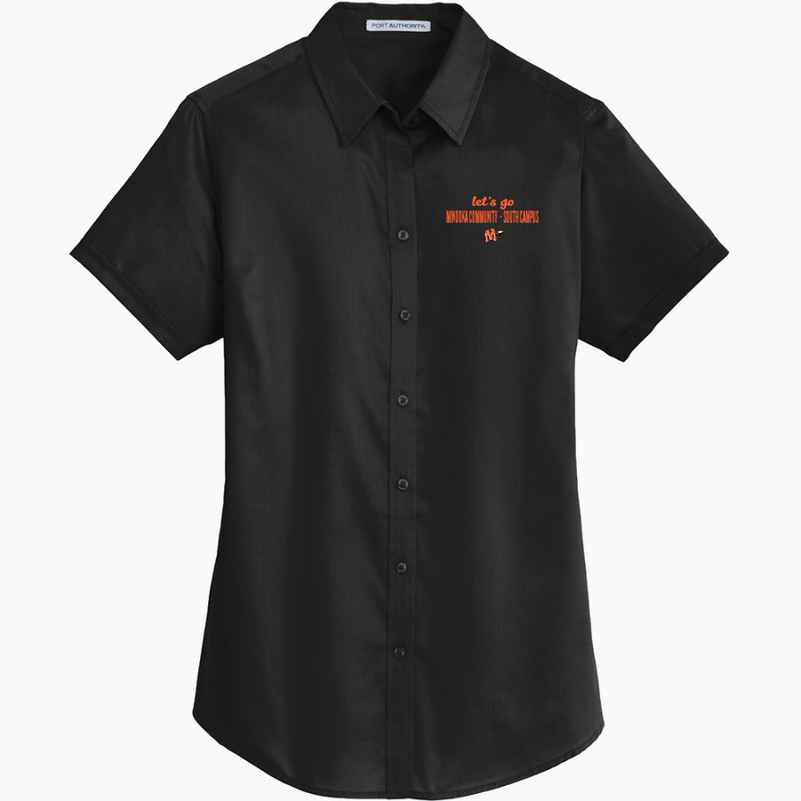 Minooka Community - South Campus Indians <span class="pdp-name-mascot">Minooka Community - South Campus Indians</span> Port Authority Women's Short Sleeve SuperPro Twill Shirt