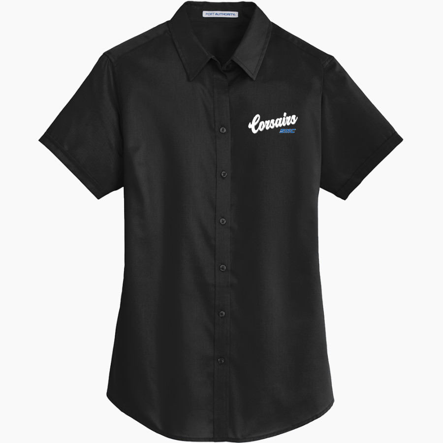 Santa Monica Corsairs <span class="pdp-name-mascot">Santa Monica College Corsairs</span> Port Authority Women's Short Sleeve SuperPro Twill Shirt