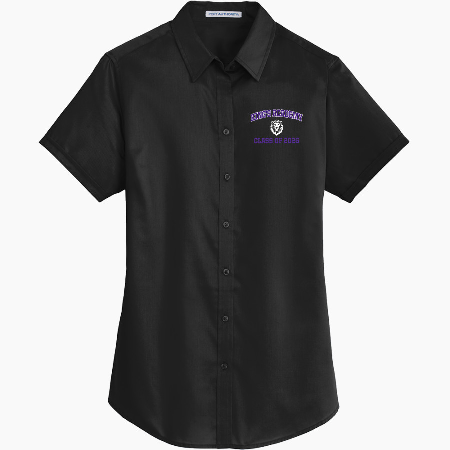King's Academy Warriors Port Authority Women's Short Sleeve SuperPro Twill Shirt