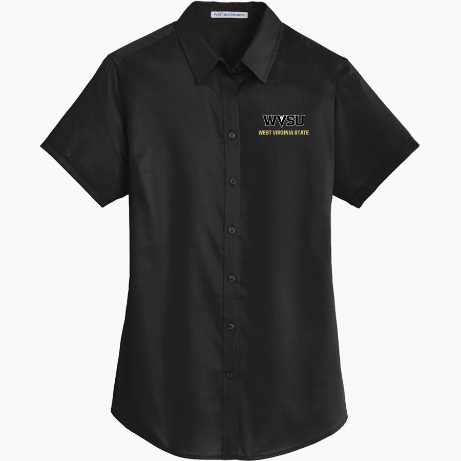 West Virginia State Yellow Jackets Port Authority Women's Short Sleeve SuperPro Twill Shirt
