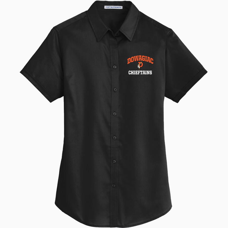 Dowagiac Chieftains <span class="pdp-name-mascot">Dowagiac Chieftains</span> Port Authority Women's Short Sleeve SuperPro Twill Shirt