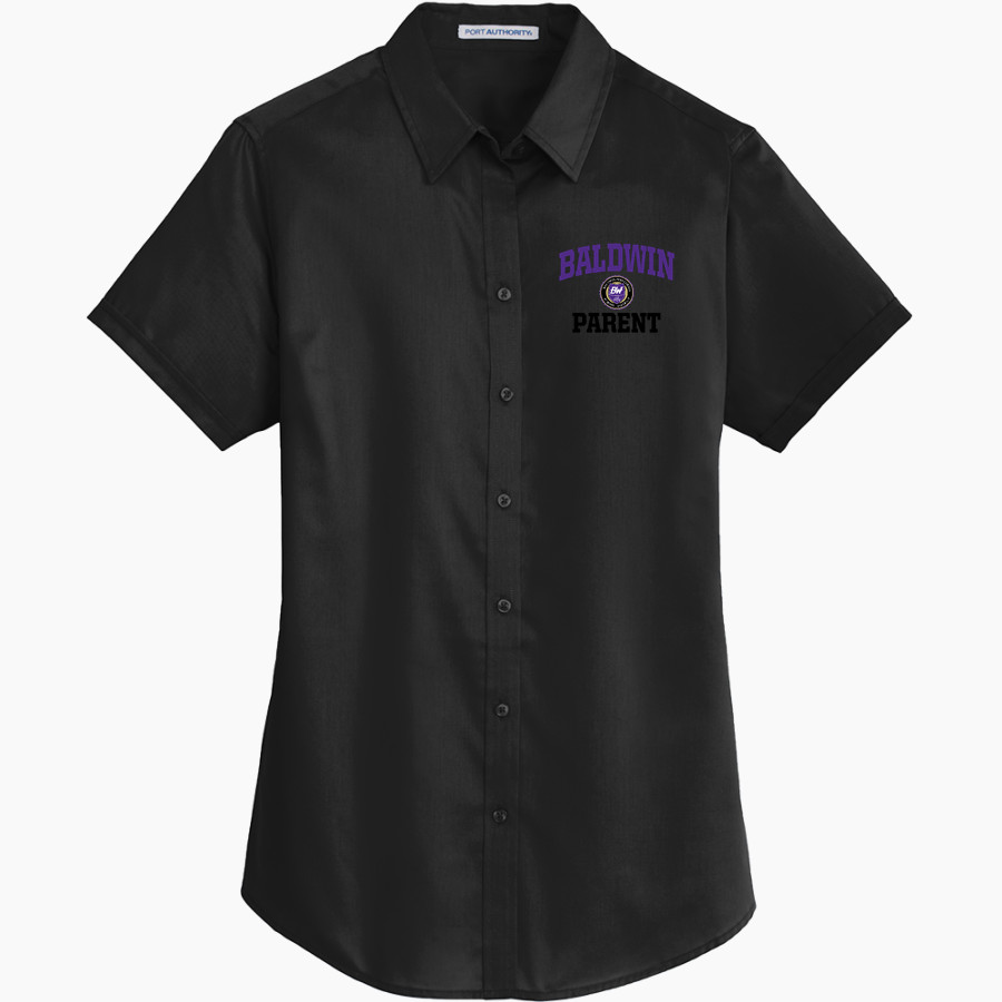 Baldwin High School Fighting Highlanders <span class="pdp-name-mascot">Baldwin Fighting Highlanders</span> Port Authority Women's Short Sleeve SuperPro Twill Shirt