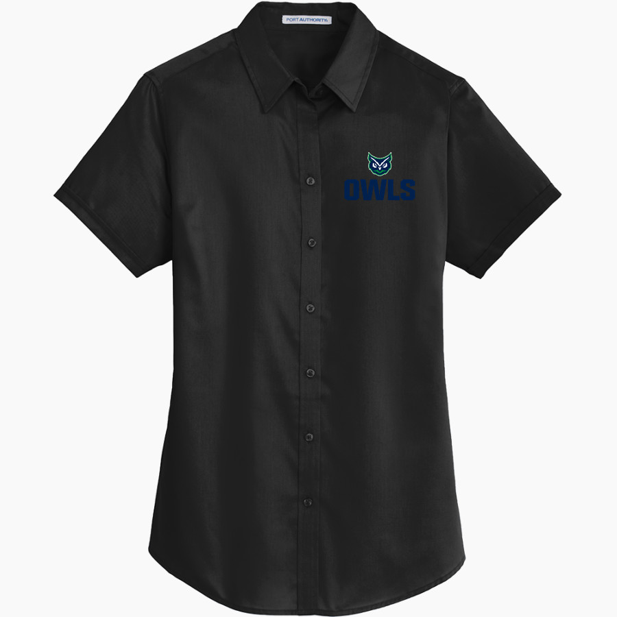 Warren Wilson Owls Port Authority Women's Short Sleeve SuperPro Twill Shirt