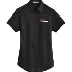 PANTHERS SPIRIT STORE <span class="pdp-name-mascot">TMI Panthers</span> Port Authority Women's Short Sleeve SuperPro Twill Shirt Front Thumbnail