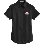 MILLIS HIGH SCHOOL MOHAWKS <span class="pdp-name-mascot">MILLIS MOHAWKS</span> Port Authority Women's Short Sleeve SuperPro Twill Shirt Front Thumbnail
