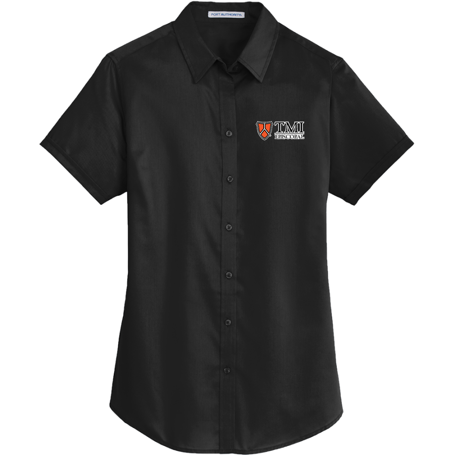 PANTHERS SPIRIT STORE <span class="pdp-name-mascot">TMI Panthers</span> Port Authority Women's Short Sleeve SuperPro Twill Shirt