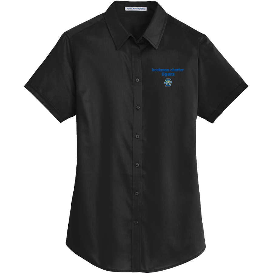 BEEKMAN CHARTER SCHOOL TIGERS <span class="pdp-name-mascot">BEEKMAN CHARTER SCHOOL TIGERS</span> Port Authority Women's Short Sleeve SuperPro Twill Shirt
