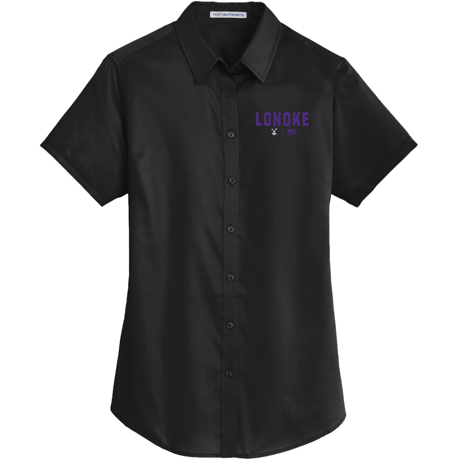 LONOKE HIGH SCHOOL JACKRABBITS <span class="pdp-name-mascot">LONOKE JACKRABBITS</span> Port Authority Women's Short Sleeve SuperPro Twill Shirt