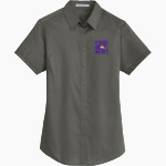 Rolling Meadows Mustangs Port Authority Women's Short Sleeve SuperPro Twill Shirt Front Thumbnail