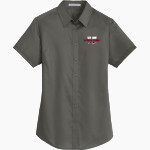 Transylvania University Official Store of the Pioneers Port Authority Women's Short Sleeve SuperPro Twill Shirt Front Thumbnail