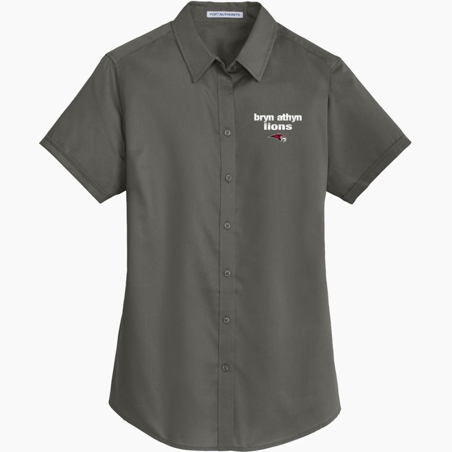 Bryn Athyn College The Official Store of the Lions <span class="pdp-name-mascot">Bryn Athyn College Lions</span> Port Authority Women's Short Sleeve SuperPro Twill Shirt