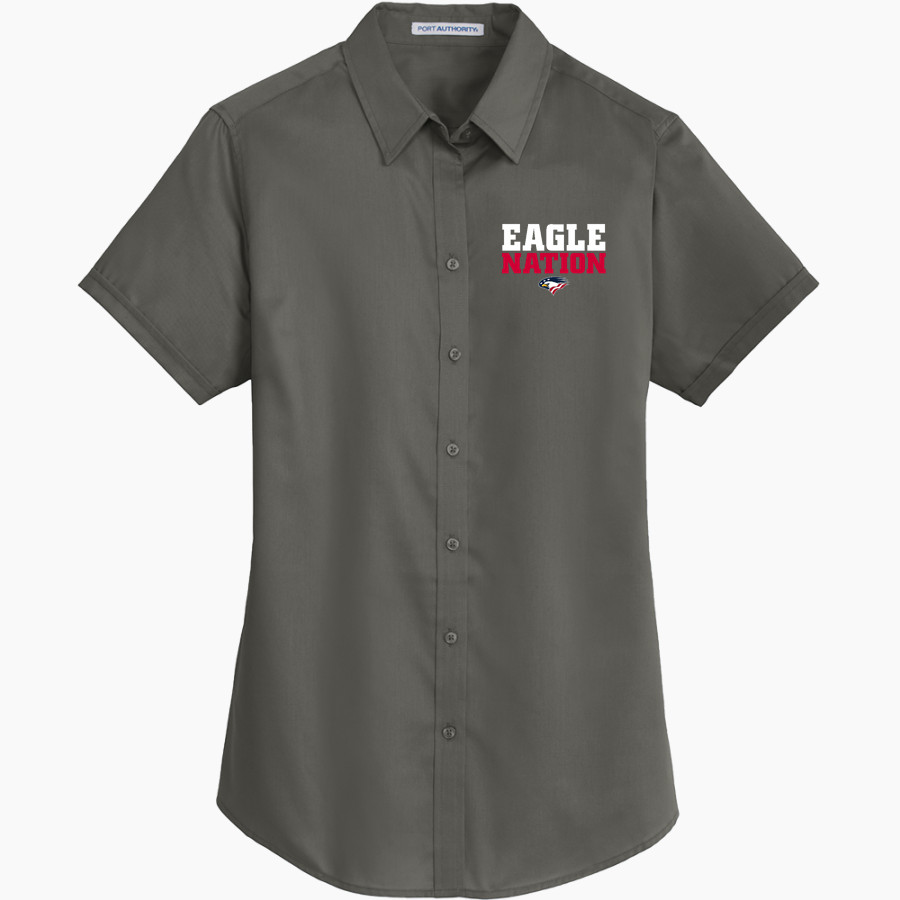 Model Secondary School for the Deaf Eagles <span class="pdp-name-mascot">Laurent Clerc Eagles</span> Port Authority Women's Short Sleeve SuperPro Twill Shirt