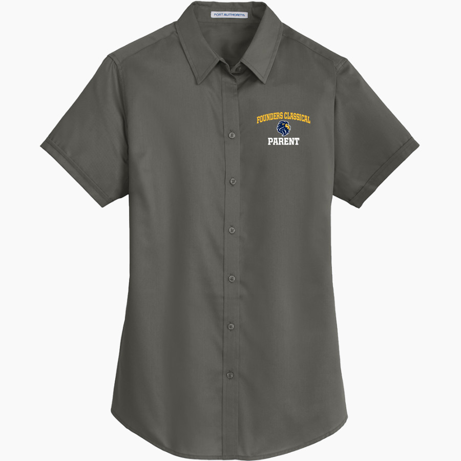 Founders Classical Lions <span class="pdp-name-mascot">Founders Classical Lions</span> Port Authority Women's Short Sleeve SuperPro Twill Shirt