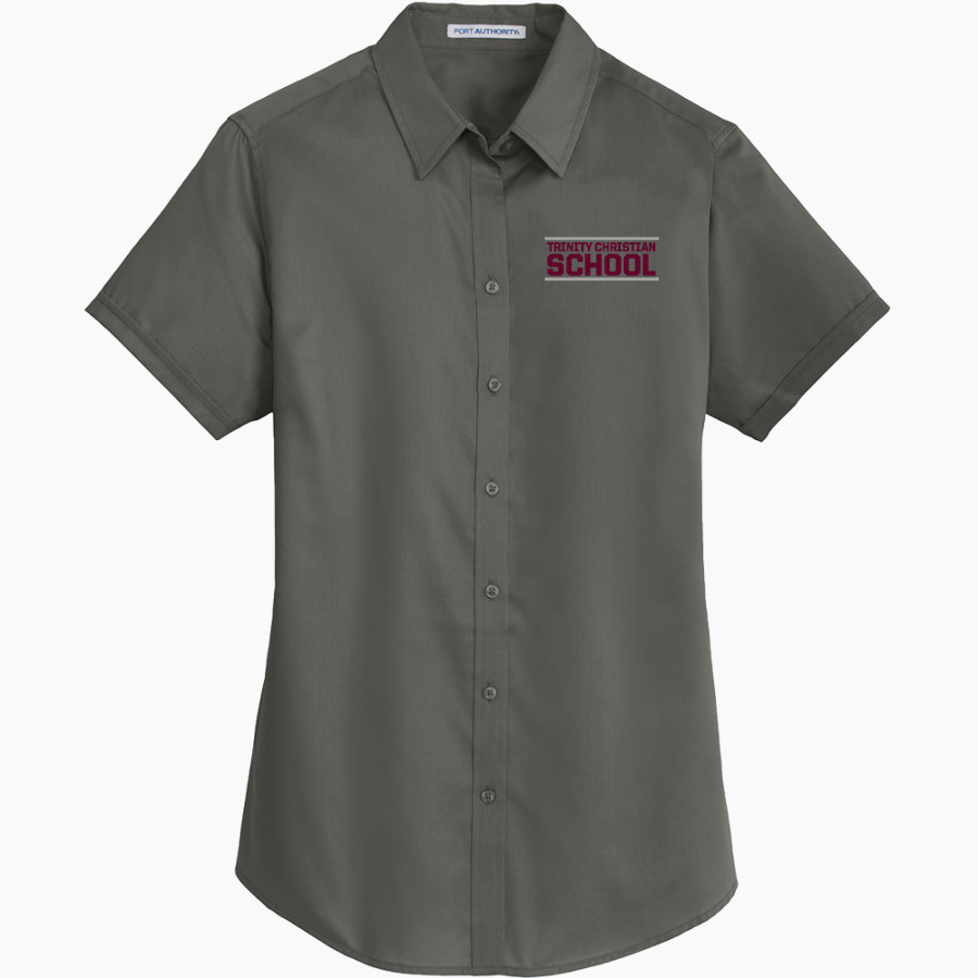 Trinity Christian Warriors <span class="pdp-name-mascot">Trinity Christian School Warriors</span> Port Authority Women's Short Sleeve SuperPro Twill Shirt