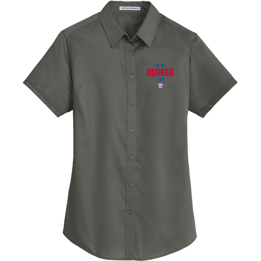 Plainfield Quakers <span class="pdp-name-mascot">Plainfield Quakers</span> Port Authority Women's Short Sleeve SuperPro Twill Shirt