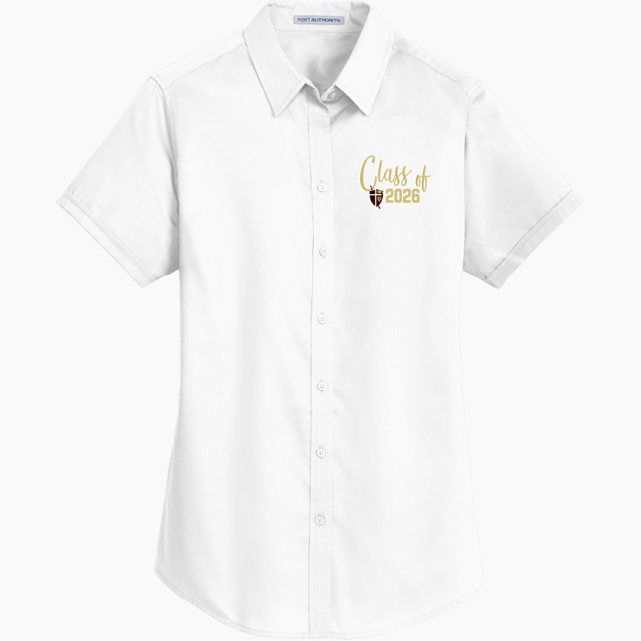 St. FRANCIS HIGH SCHOOL GOLDEN KNIGHTS <span class="pdp-name-mascot">SAINT FRANCIS GOLDEN KNIGHTS</span> Port Authority Women's Short Sleeve SuperPro Twill Shirt