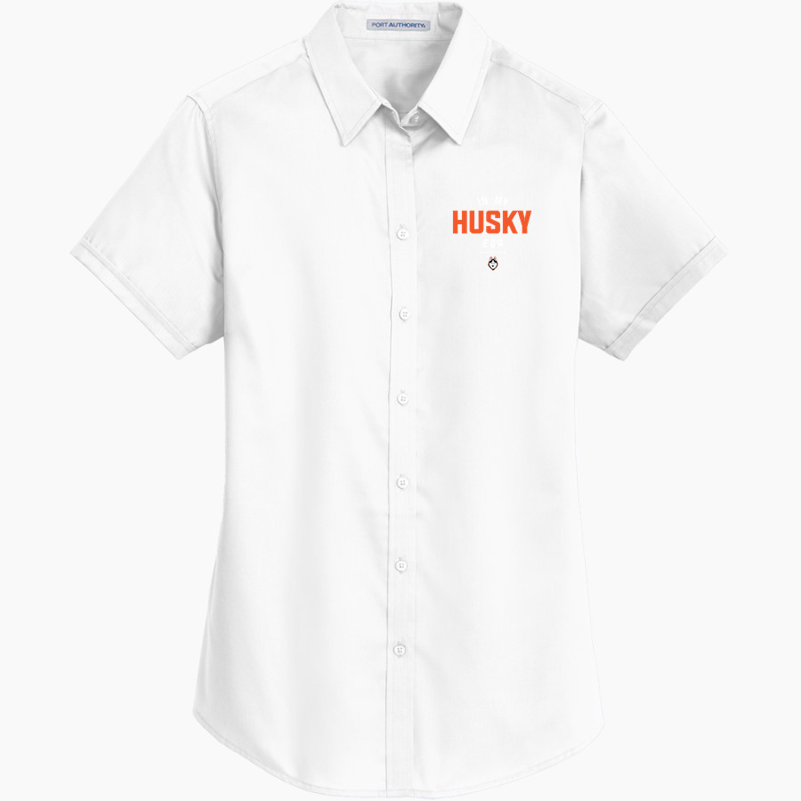 ABSAROKEE HIGH SCHOOL HUSKIES <span class="pdp-name-mascot">ABSAROKEE HUSKIES</span> Port Authority Women's Short Sleeve SuperPro Twill Shirt