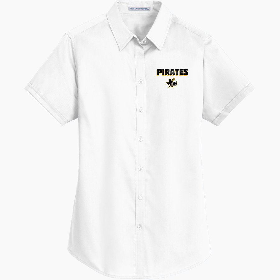 CRANDALL HIGH SCHOOL PIRATES Port Authority Women's Short Sleeve SuperPro Twill Shirt