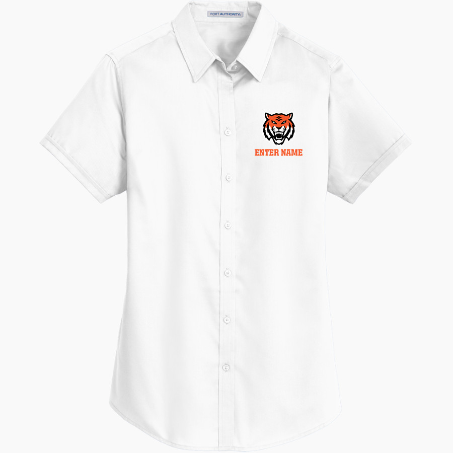 CUSHING HIGH SCHOOL TIGERS Port Authority Women's Short Sleeve SuperPro Twill Shirt