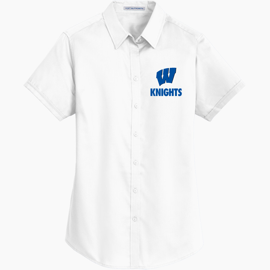 WINDSOR ACADEMY KNIGHTS <span class="pdp-name-mascot">WINDSOR ACADEMY KNIGHTS</span> Port Authority Women's Short Sleeve SuperPro Twill Shirt