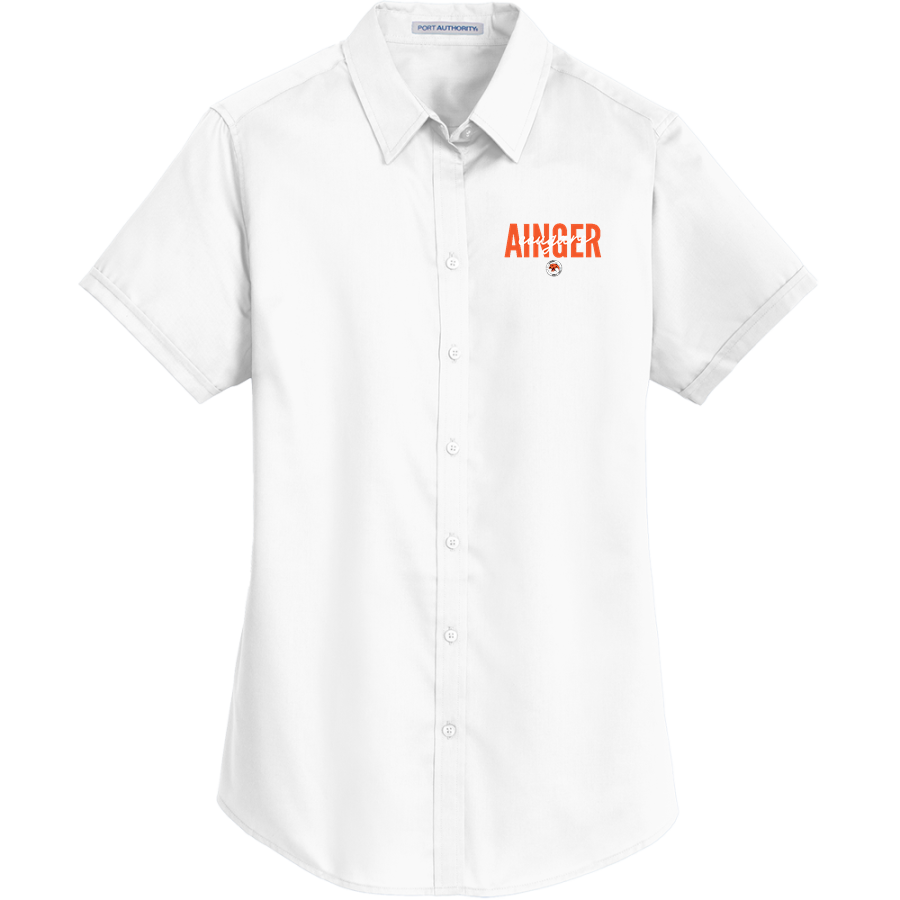 Ainger Cougars <span class="pdp-name-mascot">Ainger Cougars</span> Port Authority Women's Short Sleeve SuperPro Twill Shirt