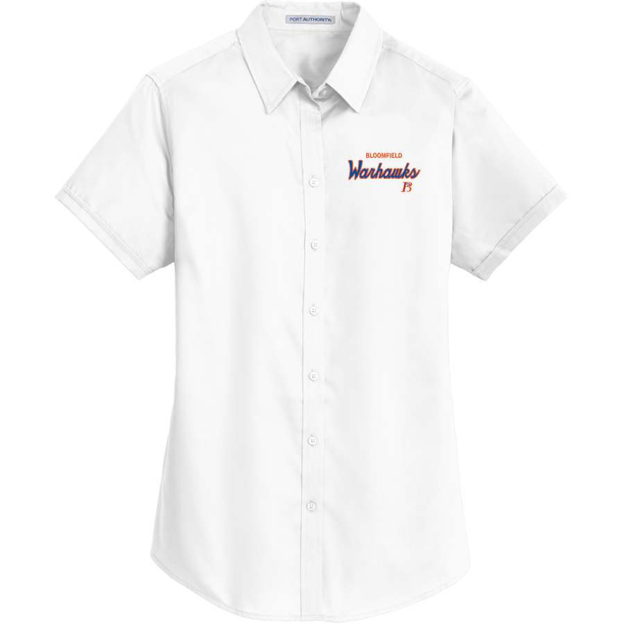 Bloomfield Warhawks <span class="pdp-name-mascot">Bloomfield Warhawks</span> Port Authority Women's Short Sleeve SuperPro Twill Shirt