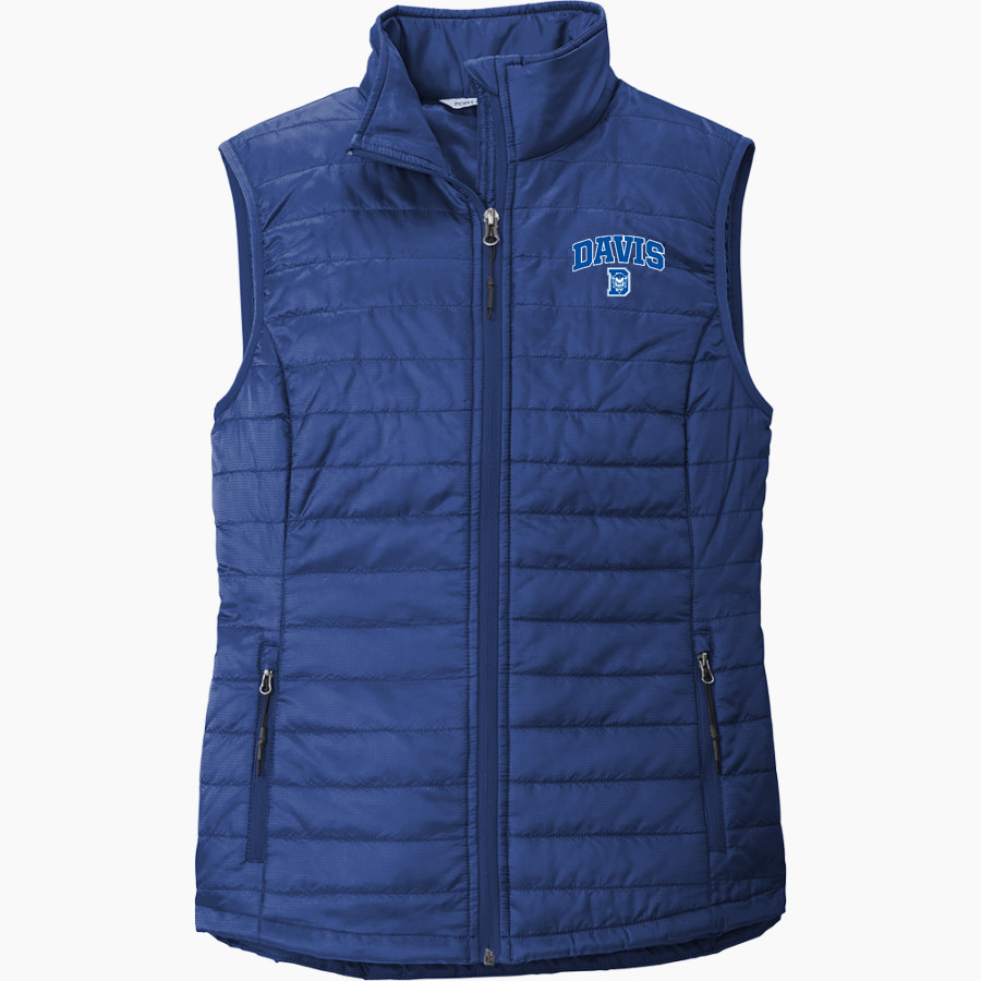 DAVIS SENIOR HIGH SCHOOL BLUE DEVILS <span class="pdp-name-mascot">DAVIS BLUE DEVILS</span> Port Authority Women's Packable Puffy Vest