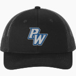 Port Washington VIKINGS Port Authority Snapback Ponytail Trucker Cap Front Thumbnail