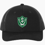 Schalmont Sabres Port Authority Snapback Ponytail Trucker Cap Front Thumbnail