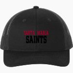 SANTA MARIA HIGH SCHOOL SAINTS Port Authority Snapback Ponytail Trucker Cap Front Thumbnail