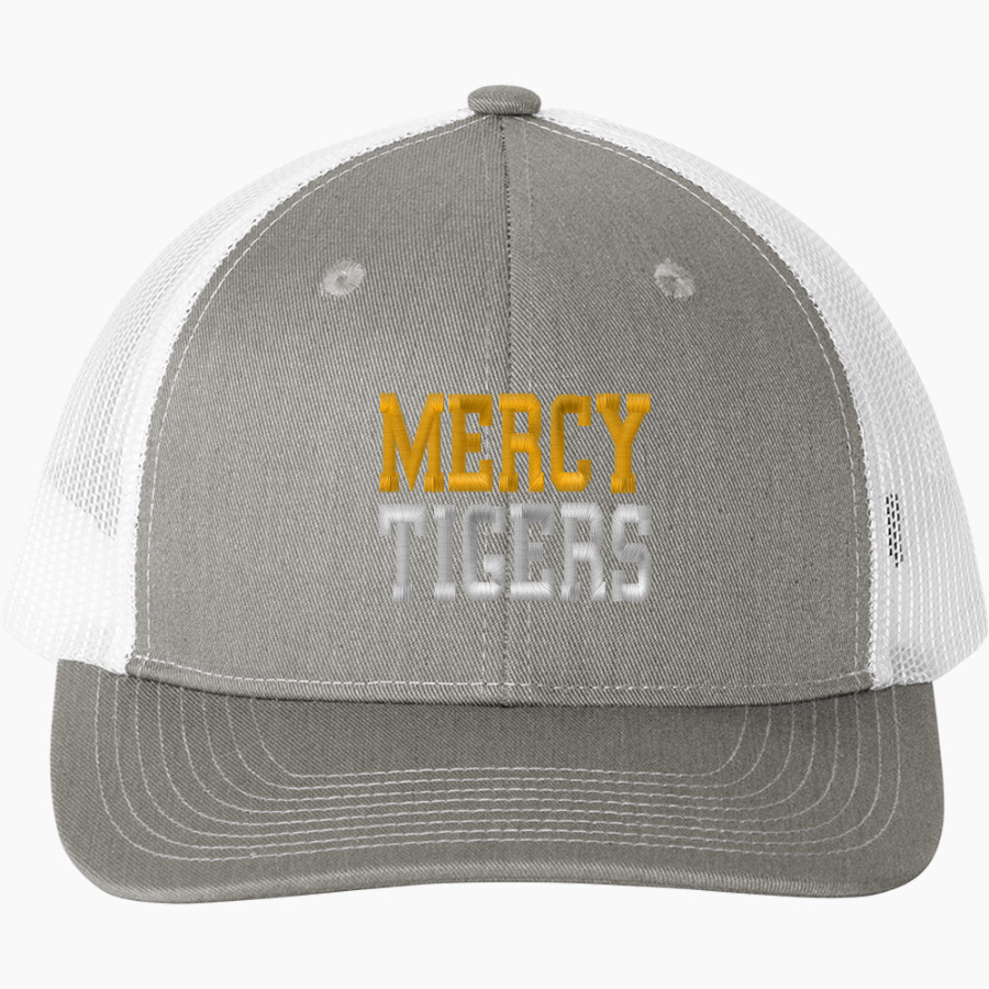 Mercy High School Tigers Online Store <span class="pdp-name-mascot">Mercy Tigers</span> Port Authority Snapback Ponytail Trucker Cap