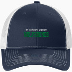 St. Patrick's Academy Wolfhounds <span class="pdp-name-mascot">Great Falls Central Catholic H S Mustangs</span> Port Authority Snapback Ponytail Trucker Cap Front Thumbnail