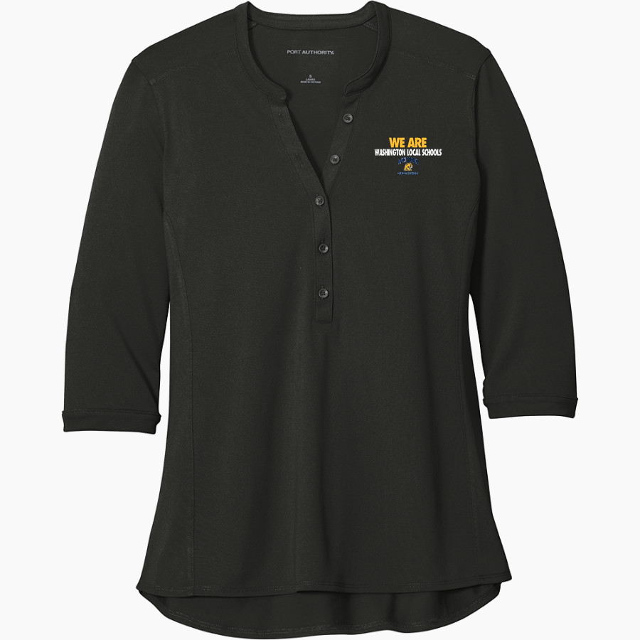 Washington Local Schools Online Store <span class="pdp-name-mascot">WHITMER PANTHERS</span> Port Authority Women's UV Choice Pique Henley